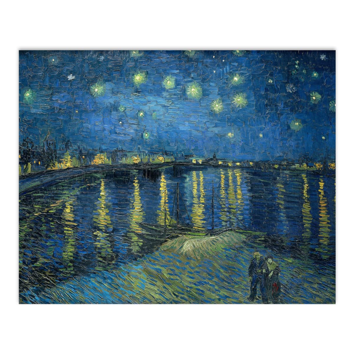 ★秀作★ 手書き油絵 ゴッホ ローヌ川の星月夜 額付 絵画 インテリア 油彩画 Amazon.co.jp: デジタル油絵 ゴッホ ローヌ川の星月夜 数字油絵
